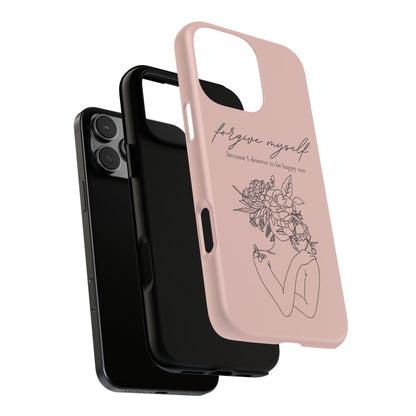 Forgive Myself Floral Phone Case – Self-Love Protective iPhone Cover