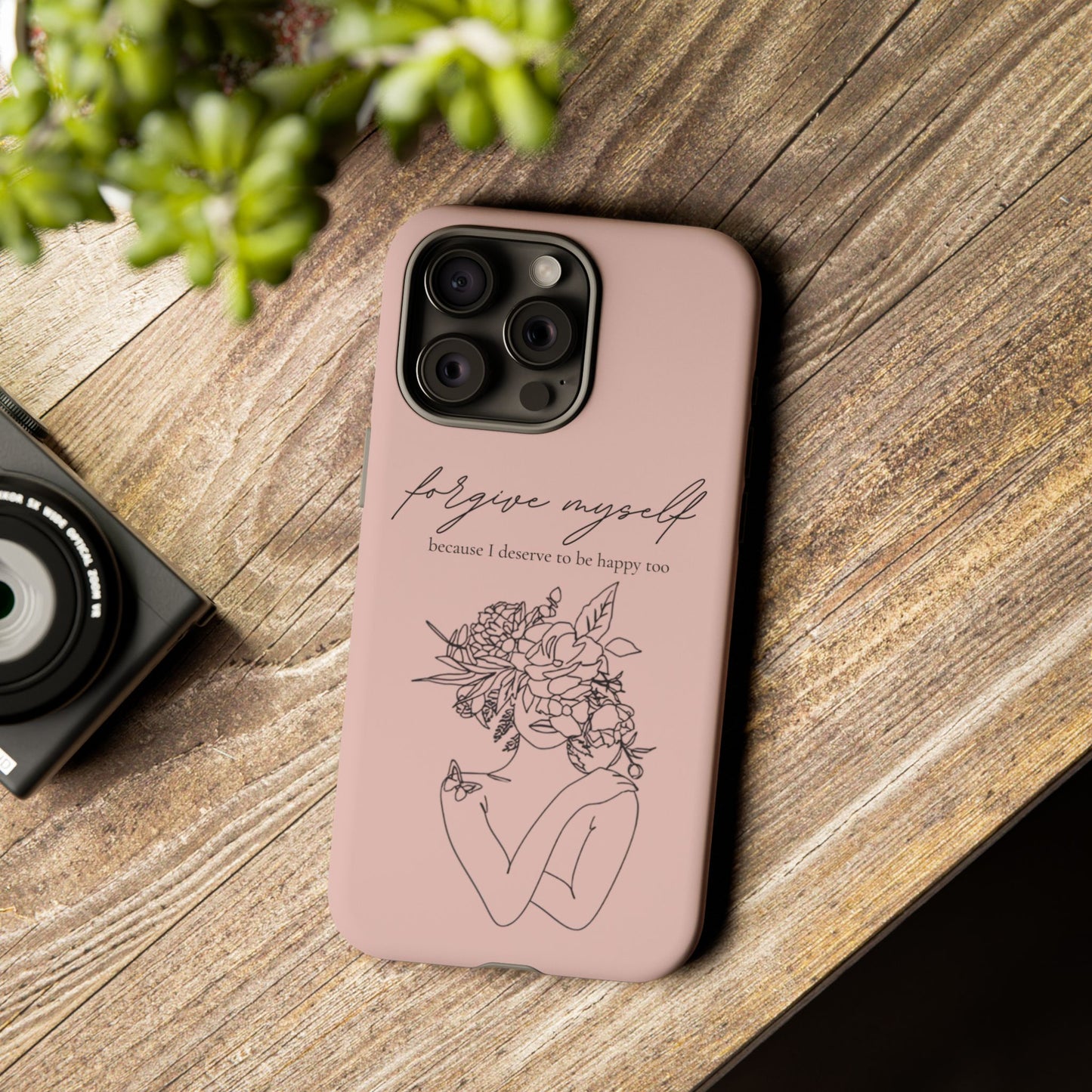 Forgive Myself Floral Phone Case – Self-Love Protective iPhone Cover