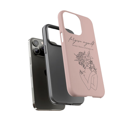 Forgive Myself Floral Phone Case – Self-Love Protective iPhone Cover