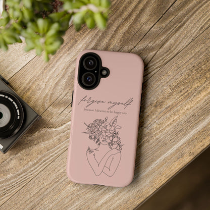 Forgive Myself Floral Phone Case – Self-Love Protective iPhone Cover