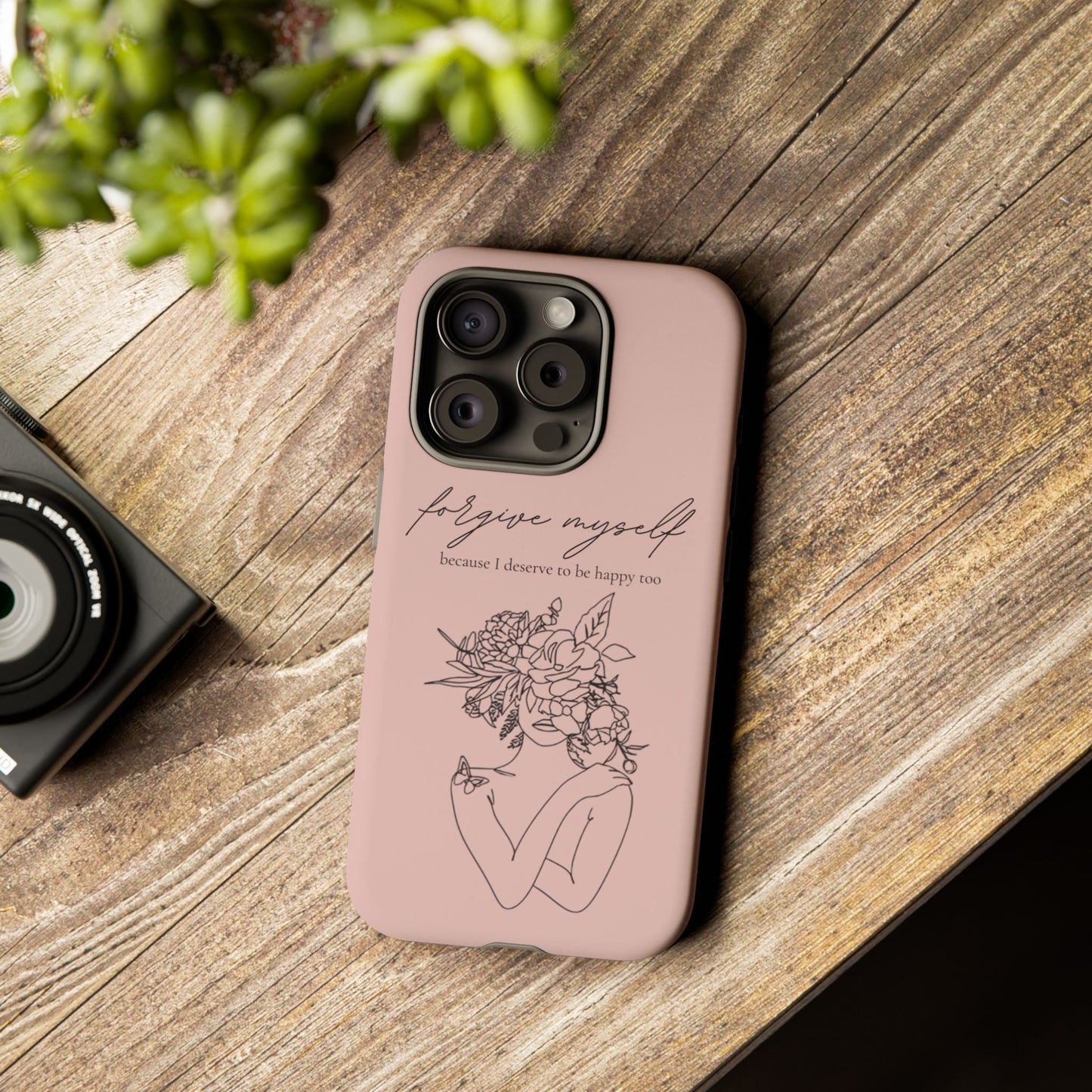 Forgive Myself Floral Phone Case – Self-Love Protective iPhone Cover