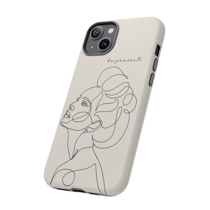 Line Art 'Represent' Phone Case — Minimalist Feminine Protective Cover