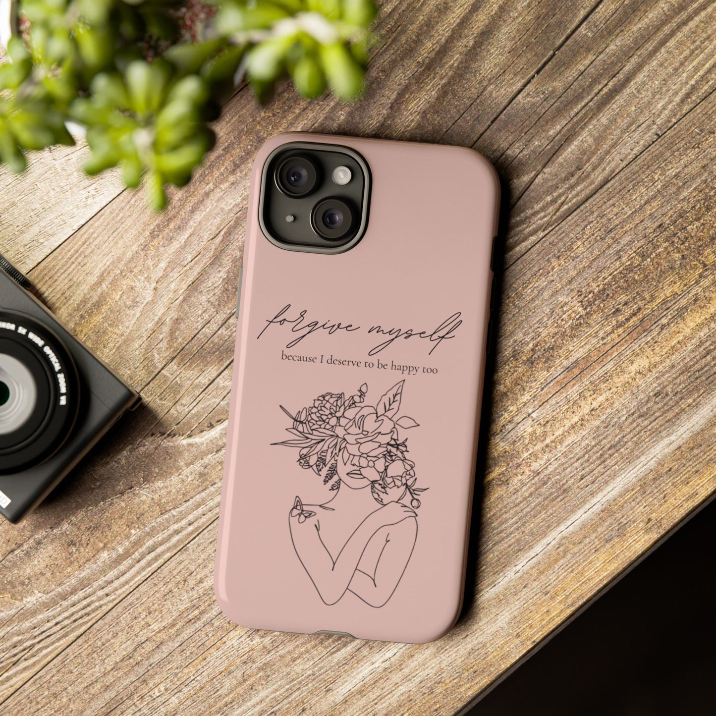 Forgive Myself Floral Phone Case – Self-Love Protective iPhone Cover