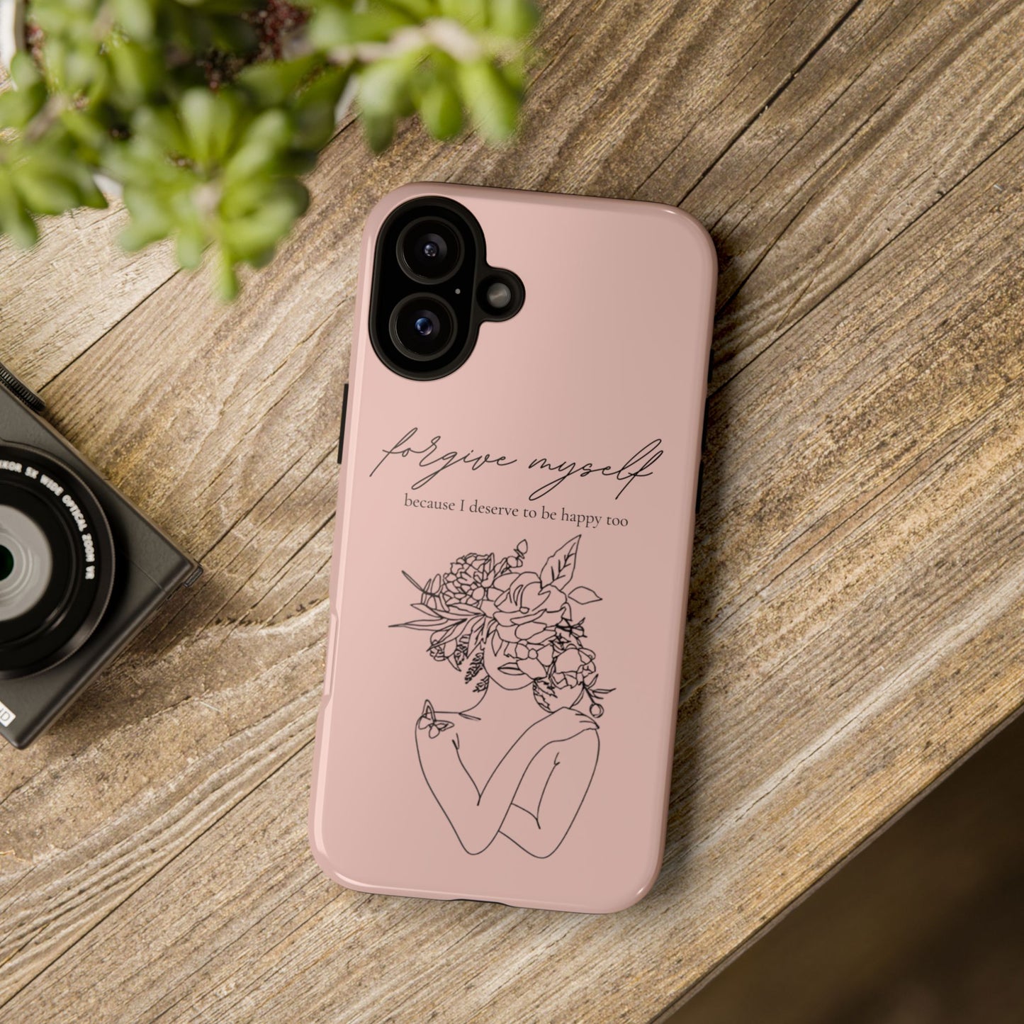 Forgive Myself Floral Phone Case – Self-Love Protective iPhone Cover