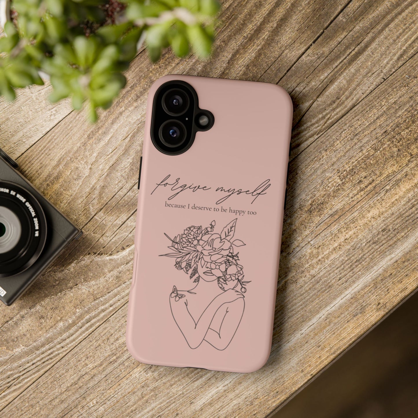Forgive Myself Floral Phone Case – Self-Love Protective iPhone Cover