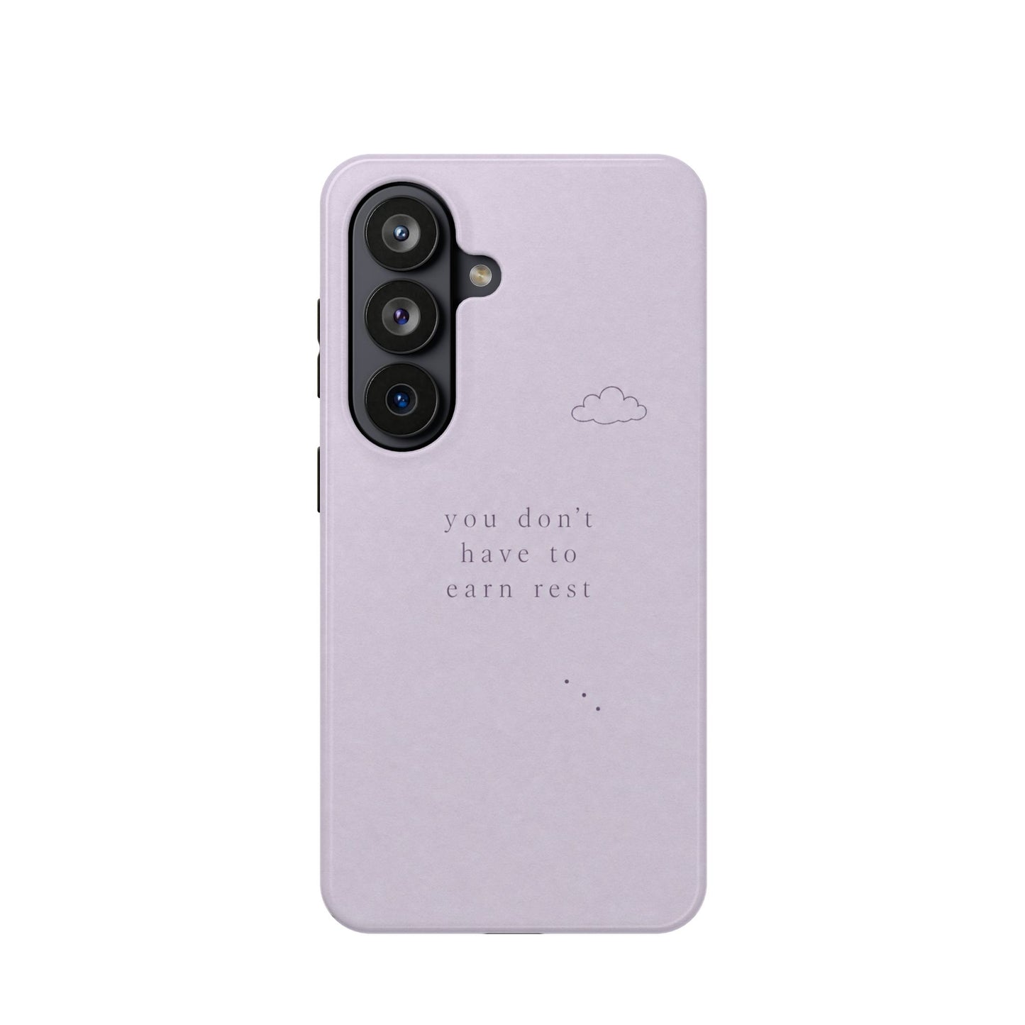 Lilac Magnetic Phone Case — “you don't have to earn rest” Impact-Resistant iPhone Cover