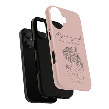Forgive Myself Floral Phone Case – Self-Love Protective iPhone Cover