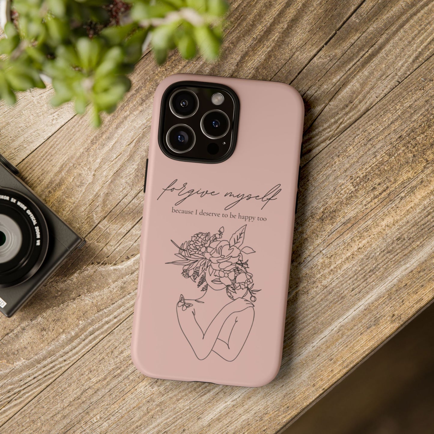 Forgive Myself Floral Phone Case – Self-Love Protective iPhone Cover