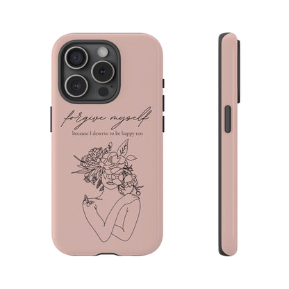 Forgive Myself Floral Phone Case – Self-Love Protective iPhone Cover