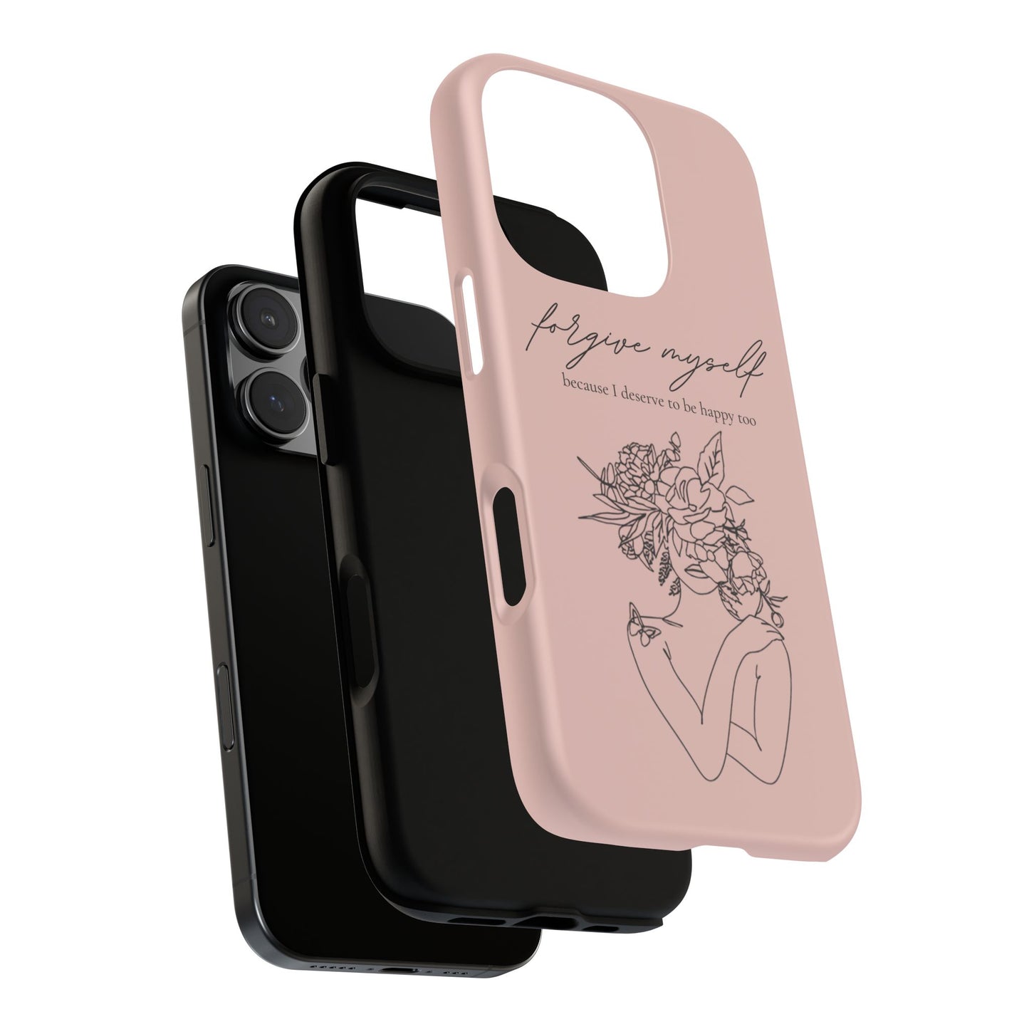 Forgive Myself Floral Phone Case – Self-Love Protective iPhone Cover