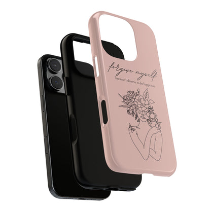 Forgive Myself Floral Phone Case – Self-Love Protective iPhone Cover