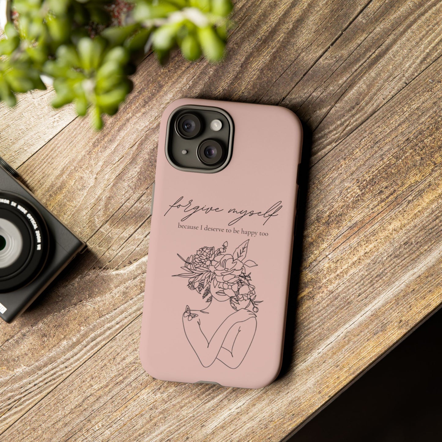 Forgive Myself Floral Phone Case – Self-Love Protective iPhone Cover