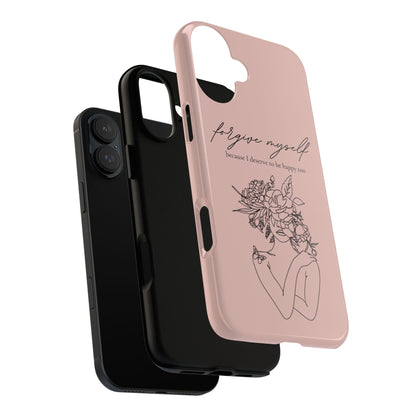 Forgive Myself Floral Phone Case – Self-Love Protective iPhone Cover
