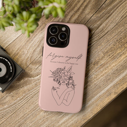 Forgive Myself Floral Phone Case – Self-Love Protective iPhone Cover