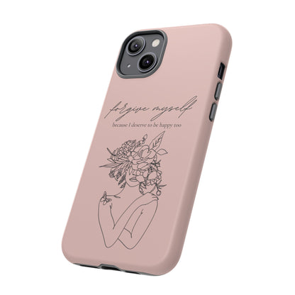 Forgive Myself Floral Phone Case – Self-Love Protective iPhone Cover