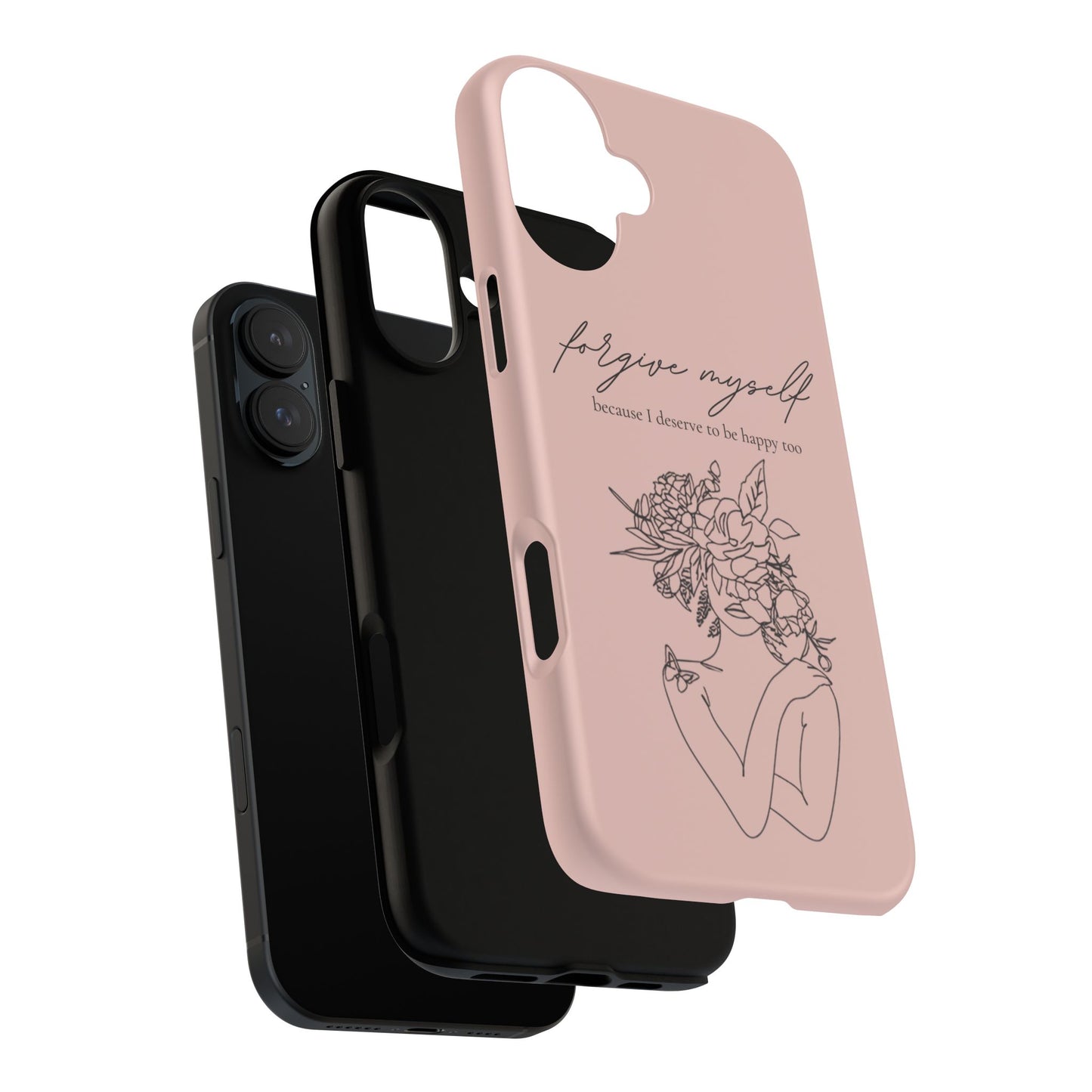 Forgive Myself Floral Phone Case – Self-Love Protective iPhone Cover
