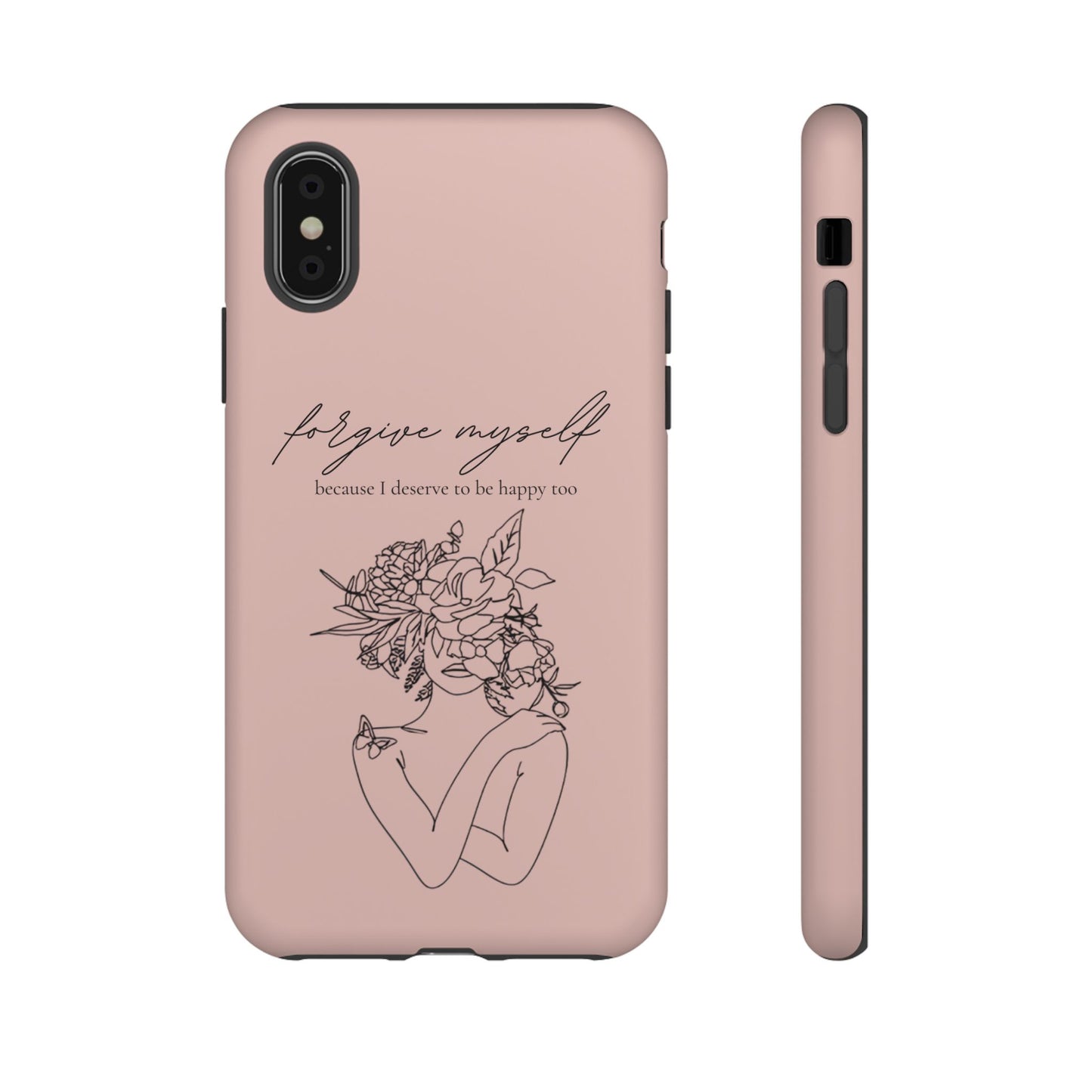 Forgive Myself Floral Phone Case – Self-Love Protective iPhone Cover